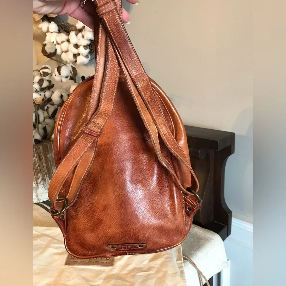 NWOT Bed Stu Leather Dominque Backpack Cognac DD Retail $235